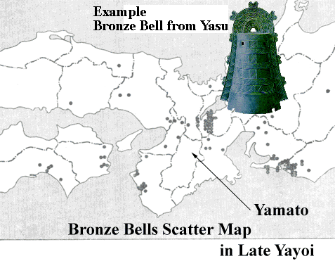 Bronze Bells Scatter Map in Late Yayoi