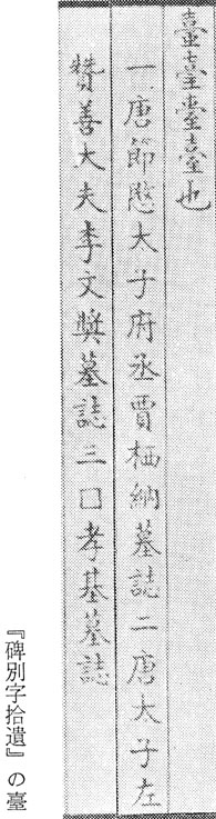 羅振玉の『碑別字拾遺』臺