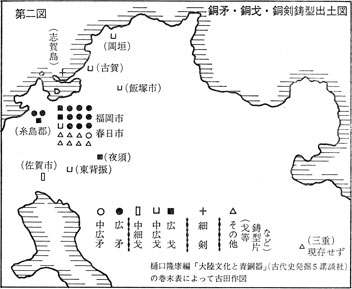 第二図　銅矛・銅戈鋳型出土図